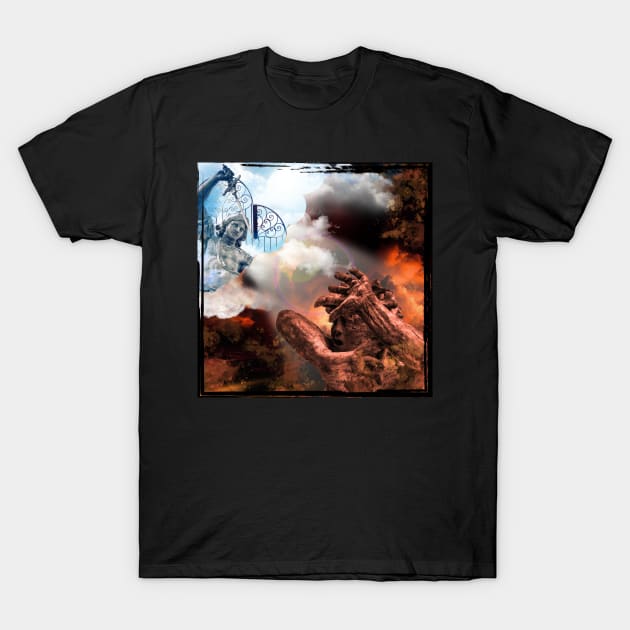 Battle of Good and Evil - Angel fighting Demon T-Shirt by Smiling-Faces